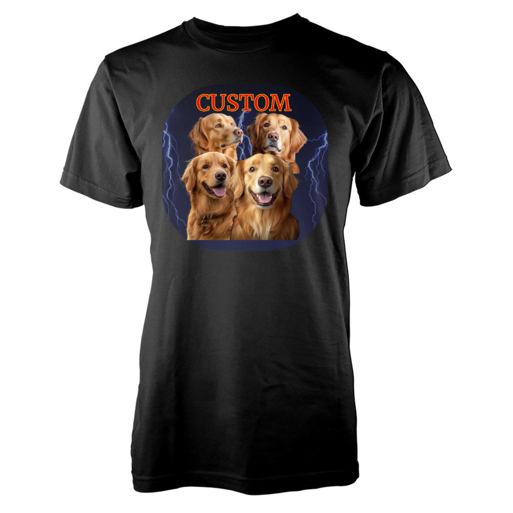 Custom Vintage Bootleg Pet Shirt Pet Photo + Name Custom Dog Portrait Adult Gift