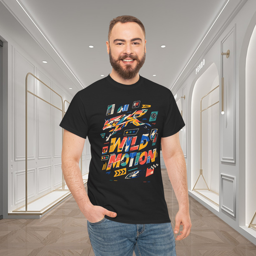 Wild Motion Color Fox Street Art Graphic T-Shirt
