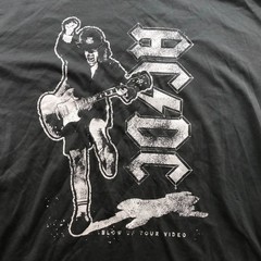 AC/DC Mens T-Shirt Medium Graphic Band Tee Romwe Angus Young Rock Band Shirt