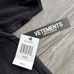 NWT Vetements Limited Edition Men’s BLACK T-Shirt Size M By Drill Clothing