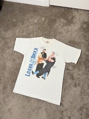 Rare Vintage Mens Tshirt 1996 Lander & Brock Music Rock Band white Size M