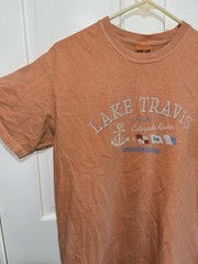 Comfort Colors Garment Dyed Cotton Lake Travis Colorado River Orange Mens M Tee