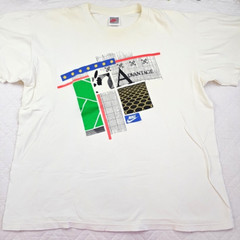 VTG Nike Agassi White T-Shirt Size L Tennis 41-43 Made in USA Advantage