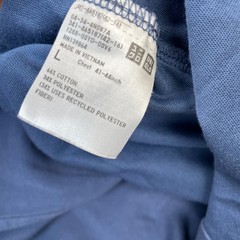 Uniqlo Shirt Mens Large Blue Dry Cotton Quick Drying Casual Wear Regular Fit