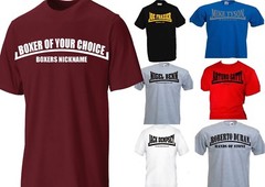 BOXING T-SHIRT CHOOSE YOUR OWN BOXER AND THERE NICKNAME DURAN TYSON ALI GGG