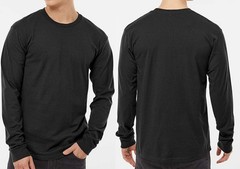 Mens Heavyweight Jersey Long Sleeve Tee 100% Soft PRE-SHRUNK USA Cotton T-Shirt