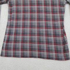 Eddie Bauer Henley Lounge Shirt Mens LT Gray Plaid Cotton Cabincore Lodgewear