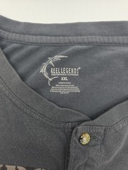 Reel Legends T-Shirt men 2XL Henley Gray Print Logo…#40886