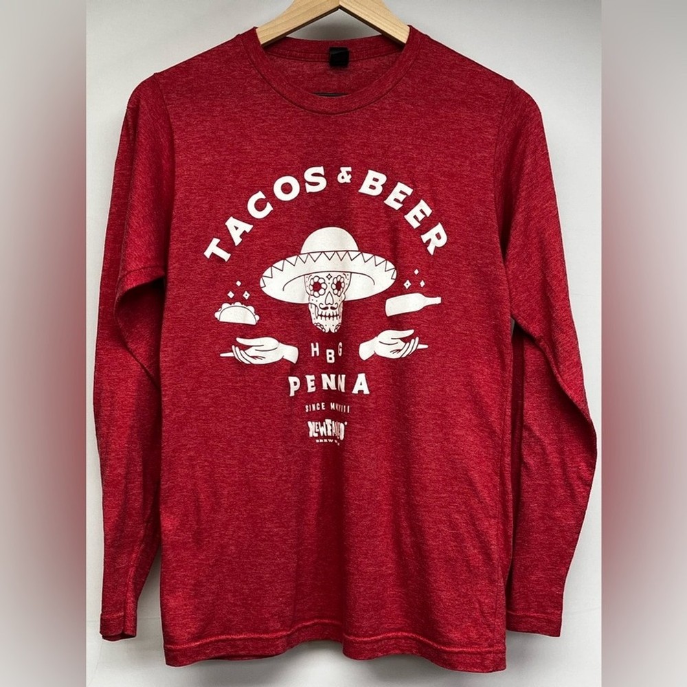 Graphic Red Crewneck L/S Tee Unisex