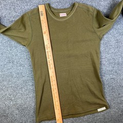 The Flat Head Shirt Mens 40 M Green Thermal Waffle Long Sleeve Made in Japan