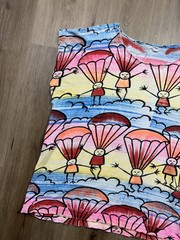 VINTAGE Rainbow Skydivers AOP Sleeveless Multicolor Skydiving T-Shirt Size Large