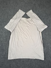 Helmut Lang Womens XL Gray Mercerized Cotton Long Sleeve Designer Minimalist Top