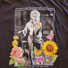 Dolly Parton 90s rare Design Black T shirt Remake tee Heavy cotton NH19360