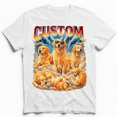 Custom Pets Portrait Party T-Shirt Personalized Cat Dog Memory Graphic Tee