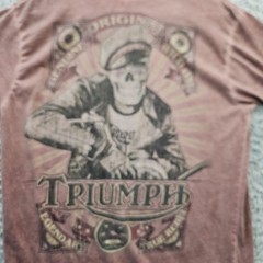 Triumph Motorcycles T Shirt Men Medium Embroidered Double Sided