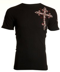 ARCHAIC by AFFLICTION Mens T-shirt Spine Wings Black Regular Fit S-2XL