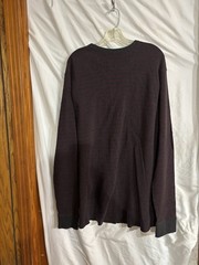 Sonoma Men’s XXL L/S Pullover Tshirt Gray Burgundy Stripe