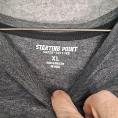 Starting Point Super-Soft Tee Mens XL Gray Long Sleeve Cotton Blend BKM-21435