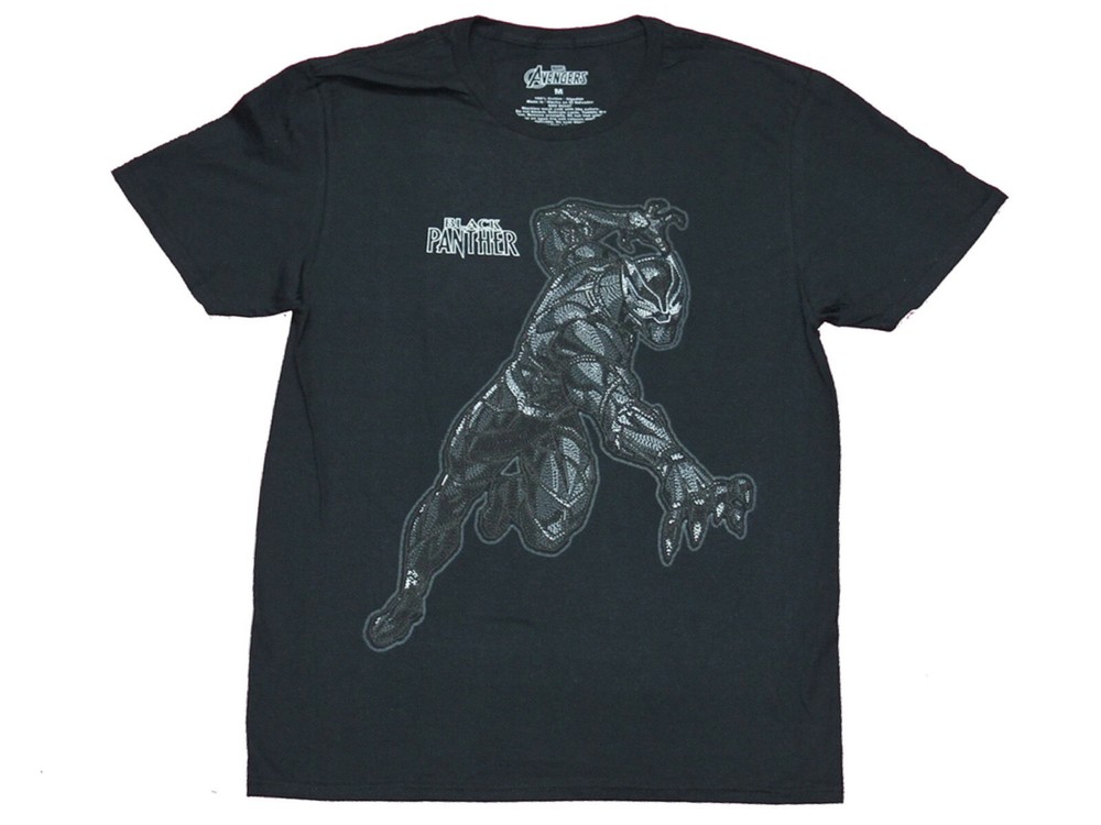 Black Panther Marvel Avengers Men’s T-Shirt – Diving Reaching NEW