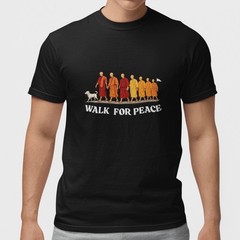 Walk For Peace T Shirt Spiritual Monk Peace Walk Tee S-5XL Unisex Cotton