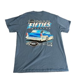 Gildan Blue Back To The Fifties Weekend 2018 Cotton Casual T-shirt Adult Size L