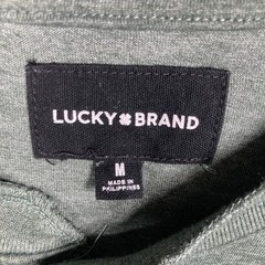 Lucky Brand Henley Shirt Mens Medium Green Long Sleeve Tencel Blend Heathered
