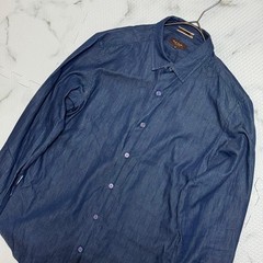 Paul Smith Denim Shirt Floral Pattern Long Sleeve Casual Formal Men Used Japan
