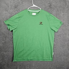John Deere Men’s Green Embroidered Logo T Shirt XL Cotton