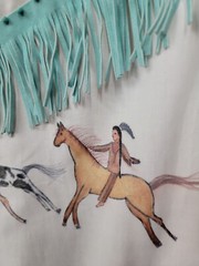 GIORGIO PATRINO Select BROADCLOTH TRIBAL INDIAN RARE GRAPHIC SHIRT XL/4-5 #C