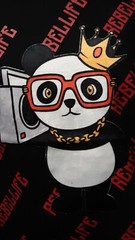 Men’s Rebel Minds Panda with a Boombox T-shirt – Black/Red