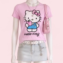 Sanrio Hello Kitty Pink Graphic Crewneck T-Shirt