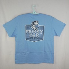 Mossy Oak Men’s Fishing T-Shirt Outdoors Sportsman Lightblue 2XL 50-52 summer