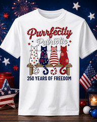 250th 4th of July Patriotic Funny Cat Lover 1776
