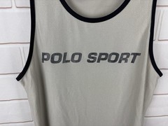 Vintage Ralph Lauren Polo Sport Tank Top Mens Large Spell Out Gray Outdoor Beach
