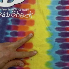 Vintage 90s Joe’s Crab Shack Tie Dye Peace Shirt Single Stitch Adult XL