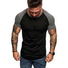 Men’s Tight Fit Muscle T-Shirt Gym Sport Short Sleeve Tee Shirts Casual Tops