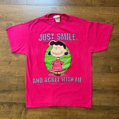 90s Just Smile And Agree With Me Lucy Shirt Large Vintage Peanuts Promo