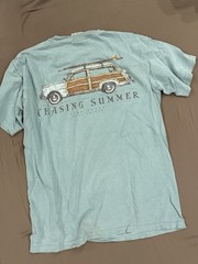 Men’s Short Sleeve Graphic T-Shirt, Gulf Shores, Surf, Blue, Medium