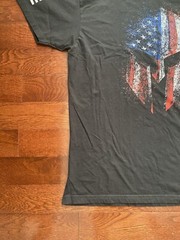 Grunt Style Shirt Mens XL American Flag Spartan Helmet “THIS WE’LL DEFEND”