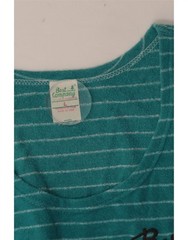 Best Company Mens Graphic Vest Top Large Turquoise Striped DG06