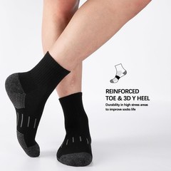 Men’s Ankle Athletic Socks Quarter Cushion Moisture Wicking Running Sports Wo…