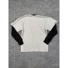 Top Heavy Mens M Gray Skull Guitar Graphic Layered Long Sleeve T-Shirt Y2K Rock