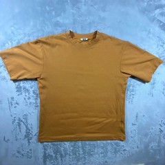UNIQLO U AIRism Cotton T-Shirt Mens Small Mustard Yellow Ochre Oversized Tee