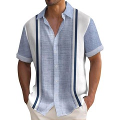 Men’s Casual Short Sleeve Guayabera Cuban Beach Wedding Button-up Dress Shirt*/-