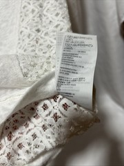 Hollister Women’s Long Sleeve Lacey Rhinestone Sheer White Shirt Gorgeous Size M