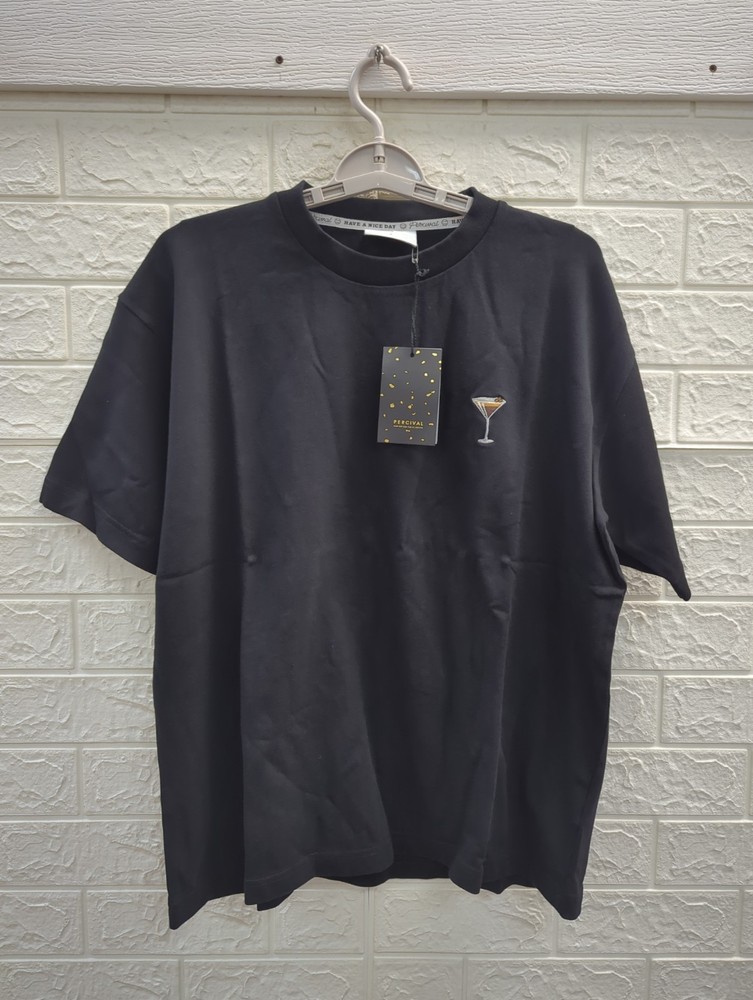 New Percival Mens Espresso Martini Oversized Embroidered Tshirt Size Medium
