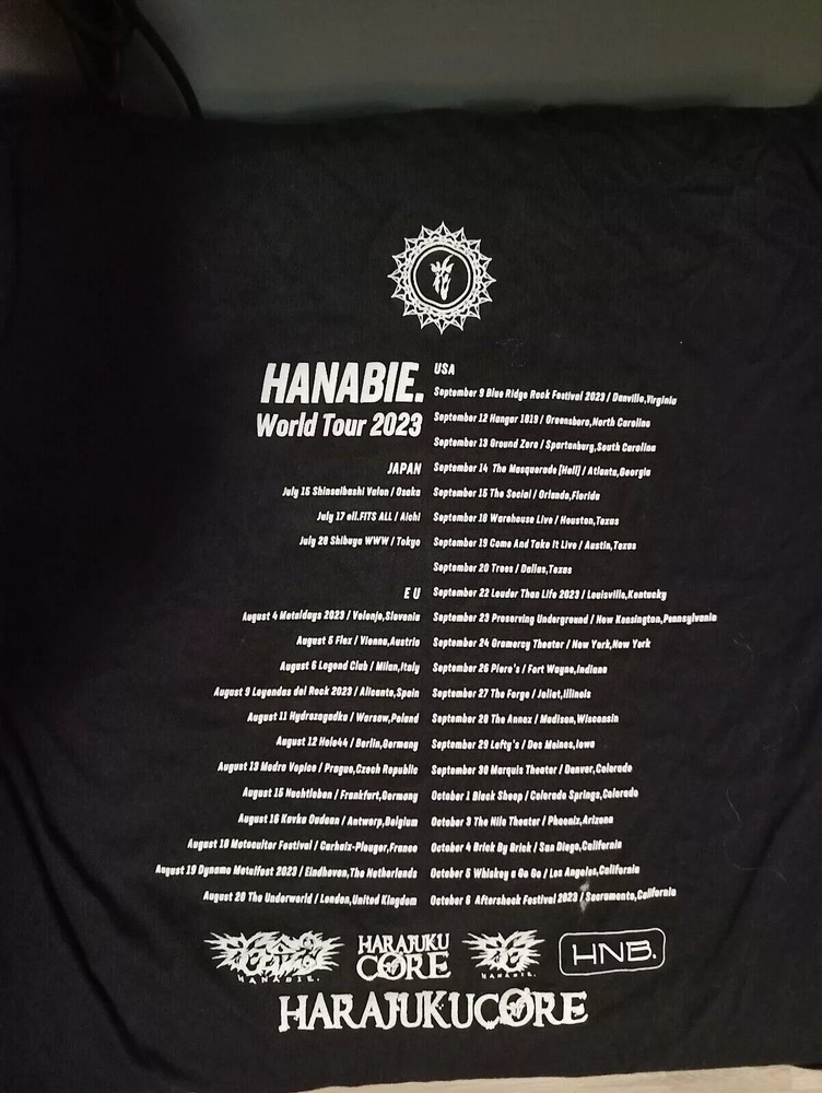 hanabie shirt tour shirt brand new never worn size XXL