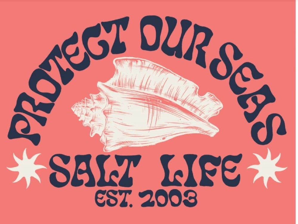 New Salt Life Protect The Sea Crew 100% Coral Salty Saltlife NWT Adult Large NEW