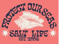 New Salt Life Protect The Sea Crew 100% Coral Salty Saltlife NWT Adult Large NEW