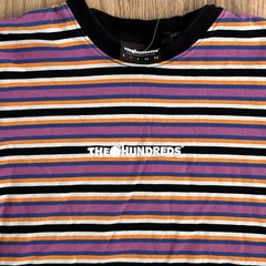 The Hundreds Multi-Color Striped T-Shirt Size Medium Y2K Vintage